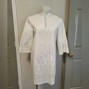 Kate Spade Madison Ave Geo Laser Cutout Cotton White Bachelorette Dress(4)